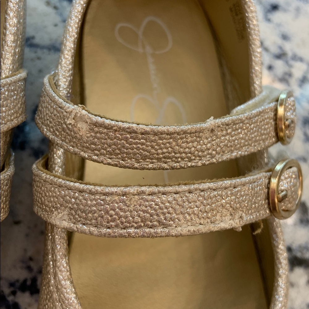 Jessica Simson Gold Double Shoes Size 10 - Picture 5 of 7